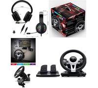 Volant Et Pédales De Jeu Vidéo Race Pro Wheel 2 Compatible Xbox Séries XS Ps4 Ps3 Switch Pc Spirit Of Gamer + Casque Gamer S Gamer