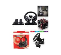 Volant et pédales de jeu Vidéo Race Pro Wheel 2 compatible Xbox Séries XS PS4 PS3 SWITCH PC SPIRIT OF GAMER + CASQUE GAMER SWITCH