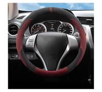 Volant Housse Protection Housse Volant Ronde Cuir Suédé pour Nissan pour Murano pour Z pour Sakura 2015 2016 2017 2018 2019 2020 2021 2022 2023 2024 2025 Housse De Volants(Black and Red)