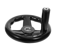 Volant Industriel à Trois Branches 16mm Poignée Rotative Noire | Bakelite et Fer, Alésage Central Standard Claveté, Transmission Régulière, Précision D'avance Manuelle Accrue