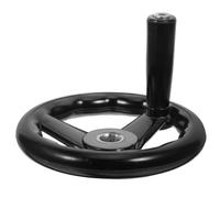 Volant Industriel Noir à Moyeu Claveté, Poignée Rotative Pliable | Bakelite et Fer, Prise Antidérapante Ronde, pour Axes Cnc et Tours, Ateliers de Réglage