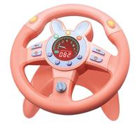 Volant Jouet, 10x10 Pouces en Forme de Lapin, Volant éducatif avec lumière et Son, Rotatif à 360°, alimenté par Batterie, avec Base en U pour Enfants, avec Compteur kilométrique