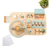 Volant Jouet en Bois | Jouets interactifs sensoriels pour apprendre à conduire | Tableau d'Activité Simulateur de Conduite | Pour filles garçons maison salle de classe salle de jeux garderie voyage an