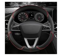 Volant Le Couvre pour Seat pour Tarraco pour Arona pour Ateca pour Ibiza Housse Volant Voiture Cuir Microfibre 38 Cm Antidérapante(Red O Shape)