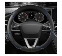 Volant Le Couvre pour Seat pour Tarraco pour Arona pour Ateca pour Ibiza Housse Volant Voiture Cuir Microfibre 38 Cm Antidérapante(Blue O Shape)