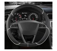 Volant Le Couvre pour Seat pour Toledo pour MII pour Arosa pour Exeo St FR Moyeux Volant Antidérapants Cuir Microfibre 38 Cm(White D Shape)