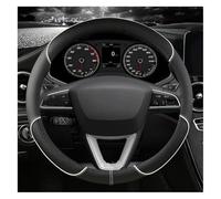 Volant Le Couvre pour Seat pour Toledo pour MII pour Arosa pour Exeo St FR Moyeux Volant Antidérapants Cuir Microfibre 38 Cm(White O Shape)