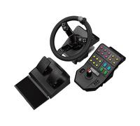 Volant Logitech Saitek + Pédales + Panneau Latéral USB pour Simulation de Machinerie Lourde - Rota