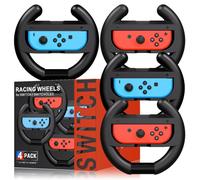 Volant pour Mario Kart Nintendo Switch, Switch Racing pour Mario Kart 8 Deluxe compatible Nintendo Switch/Switch OLED, Switch Joy Con Controller Accessoires de course (lot de 4)