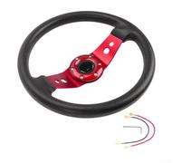 Volant rond de 320 mm, 33 cm, noir/rouge (rouge)