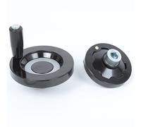 Volant rond noir Ø63-200 mm en bakélite ondulée avec poignée rotative amovible pour fraiseuse, rectifieuse et perceuse à colonne.(100 * 12mm)