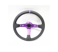 Volant Universel PVC Profondément Concave Ronde 14pouces 350mm pour Véhicule De Course Drift Compatible avec Personnalisation Automobile(Purple)