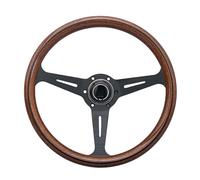 Volant universel Style bois ND classique Vintage 358mm, accessoires de voiture(Black spoke)
