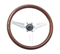 Volant universel Style bois ND classique Vintage 358mm, accessoires de voiture(Chrome spoke)