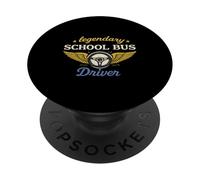 Volant Vintage Amusant et légendaire pour Chauffeur de Bus Scolaire PopSockets PopGrip Adhésif