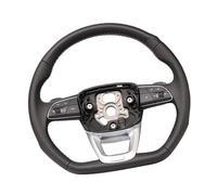volant voiture Compatible Avec Pour Q5 Volant Multifonction Avec Logo Pour S RS Et Fil Blanc Perforé, Accessoire De Voiture De Course Et De Sport