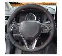 Volant Voiture pour Toyota pour Corolla pour RAV4 2019-2022 pour Camry 2018-2022 pour Avalon 2019-2022 Housse Volant Voiture Anti-dérapant Cuir Artificiel Noir Caches Volant (Couleur : Black Thread)