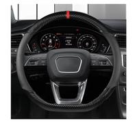 Volant Voiture Protecteur pour A1 A3 A4 A5 A6 A7 A8 Q2 Q3 Q5 Q7 38 Cm en Fiber De Carbone en Cuir De Voiture Volant Couvre Auto Accessoires Voiture Couvre Volant(2)