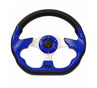 Volant Voiture Sport 12.5 pouces 320mm universel PU Cuir Racing Sports Auto Direction du volant Horno(Blue)
