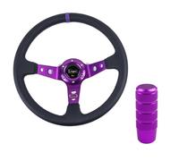 Volant Voiture Sport,Volant Drift Universal 14 Pouces 350mm PVC Roues De Pilotage Automatique Deep Drifting Sport(C)