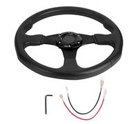 Volant, volant de Sport de voiture de course 350mm / 14in plat profond 6 boulons accessoire modifié universel(noir)