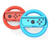Accessoire pour manette GENERIQUE Volant x2 pour Manette Joy-Con NINTENDO Switch Mario Kart Ergonomique Lot de 2 (BLEU/ROUGE)