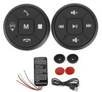 Volante De Dirección-Botón De Control Del Volante-Duokon Botón De Control Del Volante 1W, Interruptor De Control Inalámbrico Bluetooth De Radio Volumen Gps Para Ios/Y Metal Negro + Abs[X1703]