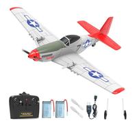 VOLANTEXRC Avion Télécommandé 2 canaux Jouets de Chasse télécommandés, 2.4GHz Planeur RTF, RC Avion avec 2 Batteries, Facile à Piloter pour Les Enfants et Les débutants (P51D Mustang)
