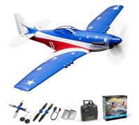 volantexrc Avion Télécommandé, 4-CH RC Avion P51 Mustang avec Système de Stabilisation Xpilot, Acrobaties en Un Bouton pour Débutants, Adultes et Enfants (761-5)