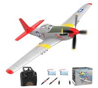 volantexrc Avion Télécommandé, 4-CH RC Avion P51 Mustang avec Système de Stabilisation Xpilot, Acrobaties en Un Bouton pour Débutants, Adultes (Red)