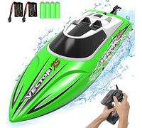 VOLANTEXRC Bateau Telecommandé Débutant, 2,4 GHz Haute Vitesse Bateau RC avec Alarme de Batterie Faible pour Adultes (795-4 Vert)
