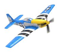 Volantexrc Mini Mustang P-51d V2 Epp 400mm Envergure 2.4g 4ch Gyro 6 Axes One Key Aerobatics Xpilot Système De Stabilisation Rc Avion Trainer Rtf Pour Débutant ( Blue, Two Batterries Variant )-Génériq