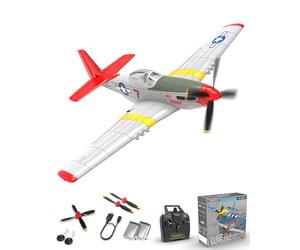 volantexrc P51D Mustang RC Jouet d'avion télécommandé avec télécommande 4 canaux 2,4 GHz RTF Avion radiocommandé pour Adultes et débutants Facile et prêt à Voler (76105)