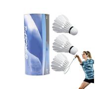 Volants de Badminton - Balle de Badminton à grande vitesse, Volants de Badmintons Plumes, Pratique d'entraînement pour les jeunes, Navette Blanche Haute Stabilité pour Jeux de Raquettes de Plage pour