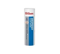 Wilson Volants de badminton WRT6046WH Dropshot – Paquet de 6, plastique/liège naturel, blanc