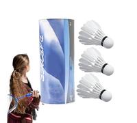 Volants de Badminton - Haute Vitesse, 1 Jeu aérodynamique pour Une Utilisation Sportive, Plumes Blanches Haute stabilité avec Base en, équipement de Sport, Professionnel pour la Plage, Le