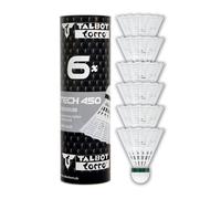 Volants de badminton TALBOT TORRO Tech 450 Slow, lot de 6 - Blanc