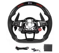 Volants de Voiture compatibles avec A6 S6 RS6 C6 C7 C8 A8 S8 D4 D5 2009-2023 2024 2025, en Fibre de Carbone, avec indicateurs de Changement de Vitesse et Ensemble de Volant de Remplacement