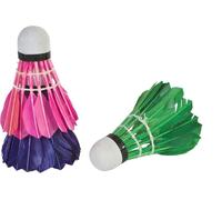 Volants en plumes SportX en tube 3 pièces violet/rose/vert