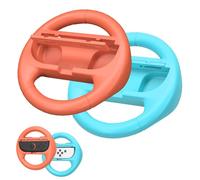 Volants pour Manettes Switch 2, Volant de Course Switch 2 pour Mario Kart World et 8 Deluxe, Accessoires de Jeux de Course NS2 au Design Ergonomique et Faciles à Installer (Orange+Bleu)