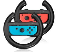 Volants pour Switch/Switch OLED, Joy-Con Steering Wheel Compatible avec Mario Kart 8 Deluxe [Pack de 2] - Noir