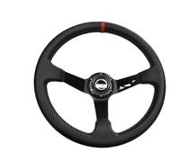 Volants Sport Racing modifié de 14 pouces 350mm profondeur la dérive concave/grain carbone Pvc Volant(Single black shelf)