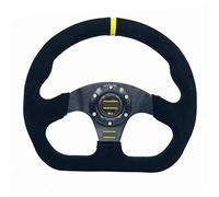 Volants Sport Universal 13inch 320mm Style Racing Racing Volant Daim Cuir Plat Drift Directeur de Sport avec Support en Aluminium