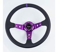 Volants Sport Universal 14 pouces 350mm PVC Roues de pilotage automatique roues de maïs Deep Drifting Sport Roue de sport avec poignée de quart Volant Universel (Color : A)