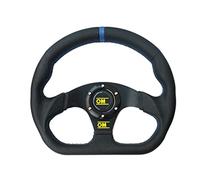 Volants Sport Volant de Forme D-Universal D-Shape Modifié Racing 13inch 320mm Cuir Plat Drift Car Rassemblement Sport Sport Sport Simulé(Blue)