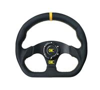 Volants Sport Volant de Forme D-Universal D-Shape Modifié Racing 13inch 320mm Cuir Plat Drift Car Rassemblement Sport Sport Sport Simulé(Yellow)