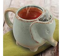Volar Tasses à thé en forme d'animal en céramique avec support pour sachet de thé intégré 7.5 in. x 5.5 in. x 5 in. Vert