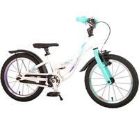 Vélo enfant Volare Vélo pour enfants - Glamour - Filles - 16 pouces - Blanc / Vert menthe