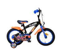 Volare Hot Wheels Vélo Enfant pour Garçons - 14 Pouces en Noir, Orange Et Bleu