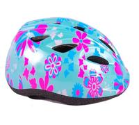 Volare Casque de vélo pour enfants - XS - Fleurs roses bleues - 47-51 cm - Modèle supplémentaire G